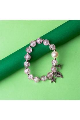 stylish pink alloy womens charm bracelet