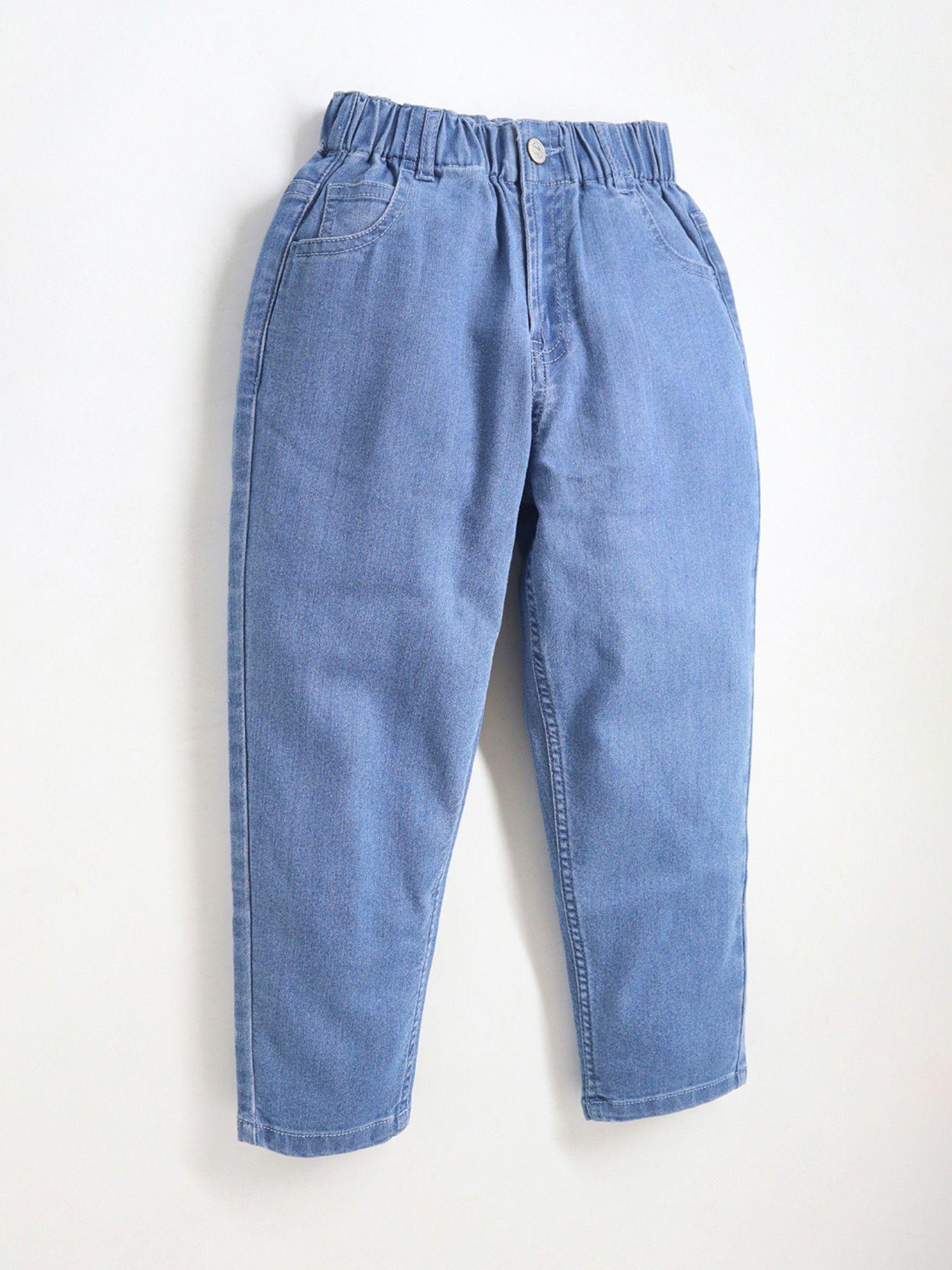 stylish straight fit blue jeans for girls