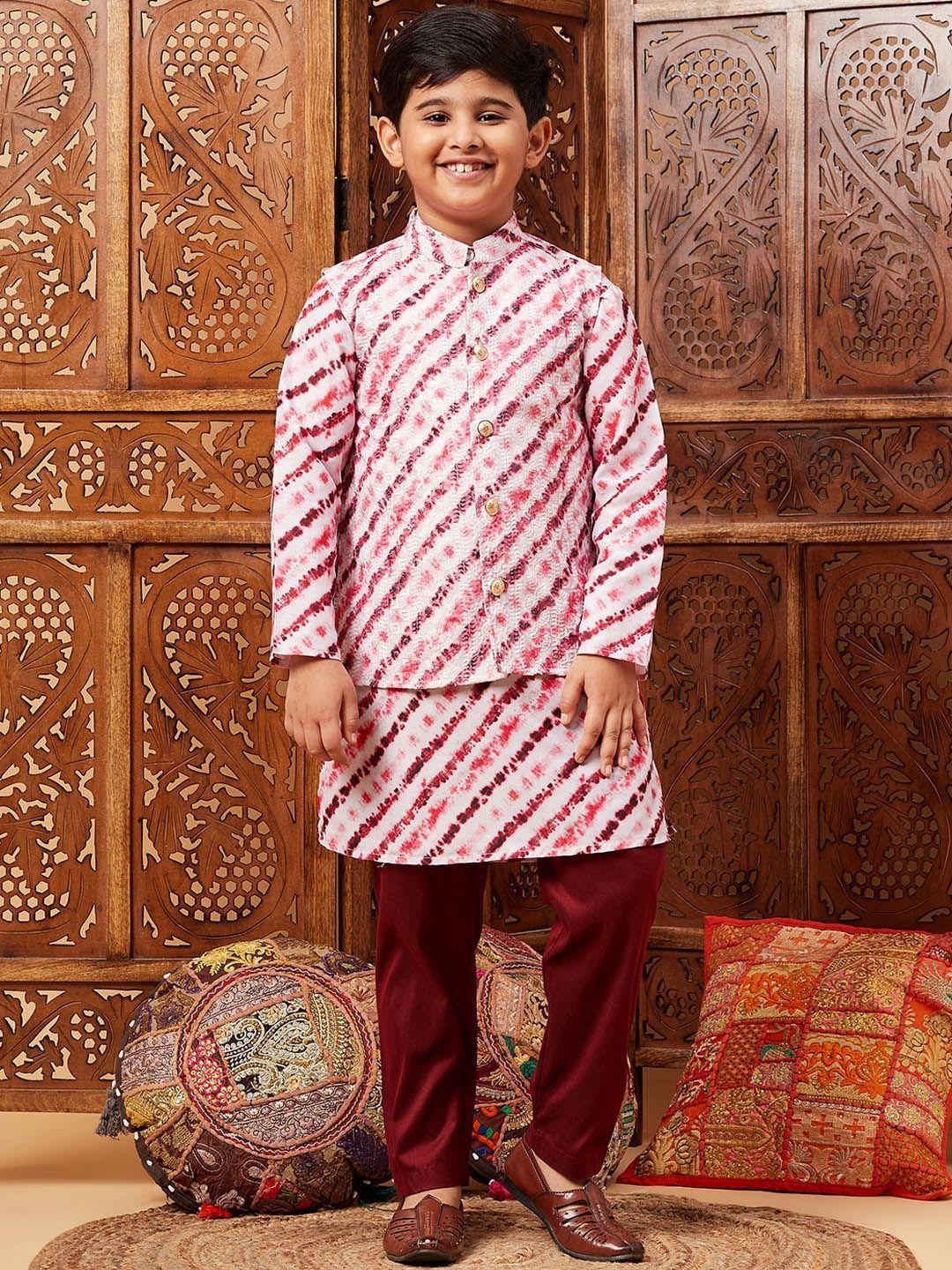 stylo bug boys ombre printed sequinned kurta with pyjamas