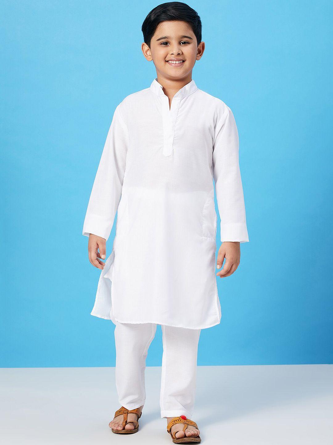 stylo bug boys white kurta with pyjamas kurta set