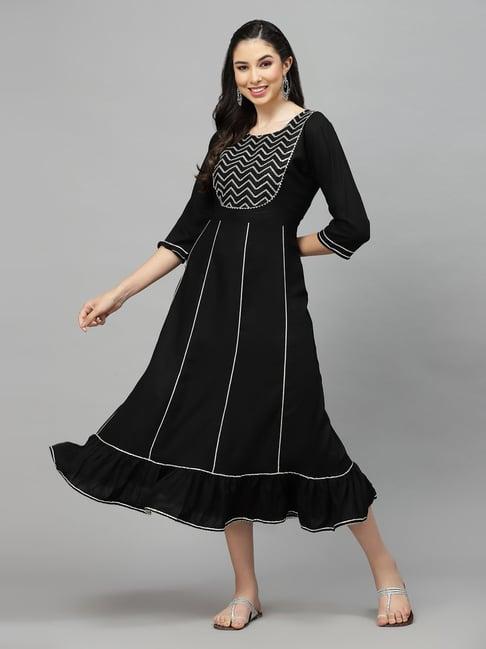 stylum black embellished midi dress