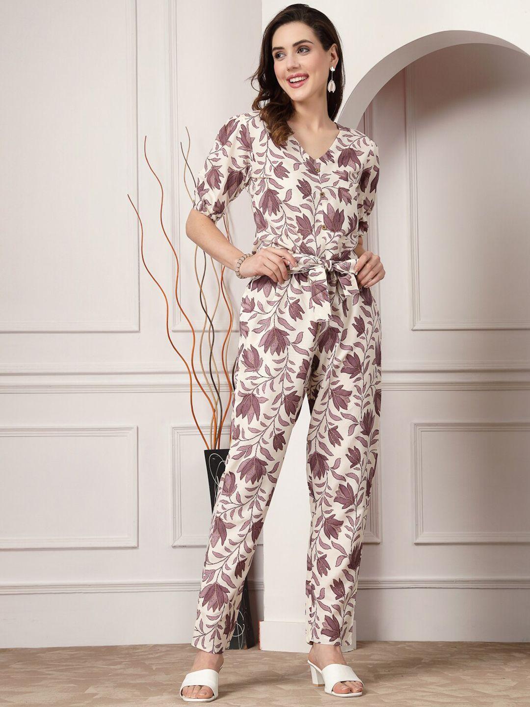 stylum floral printed top and trousers co-ord set