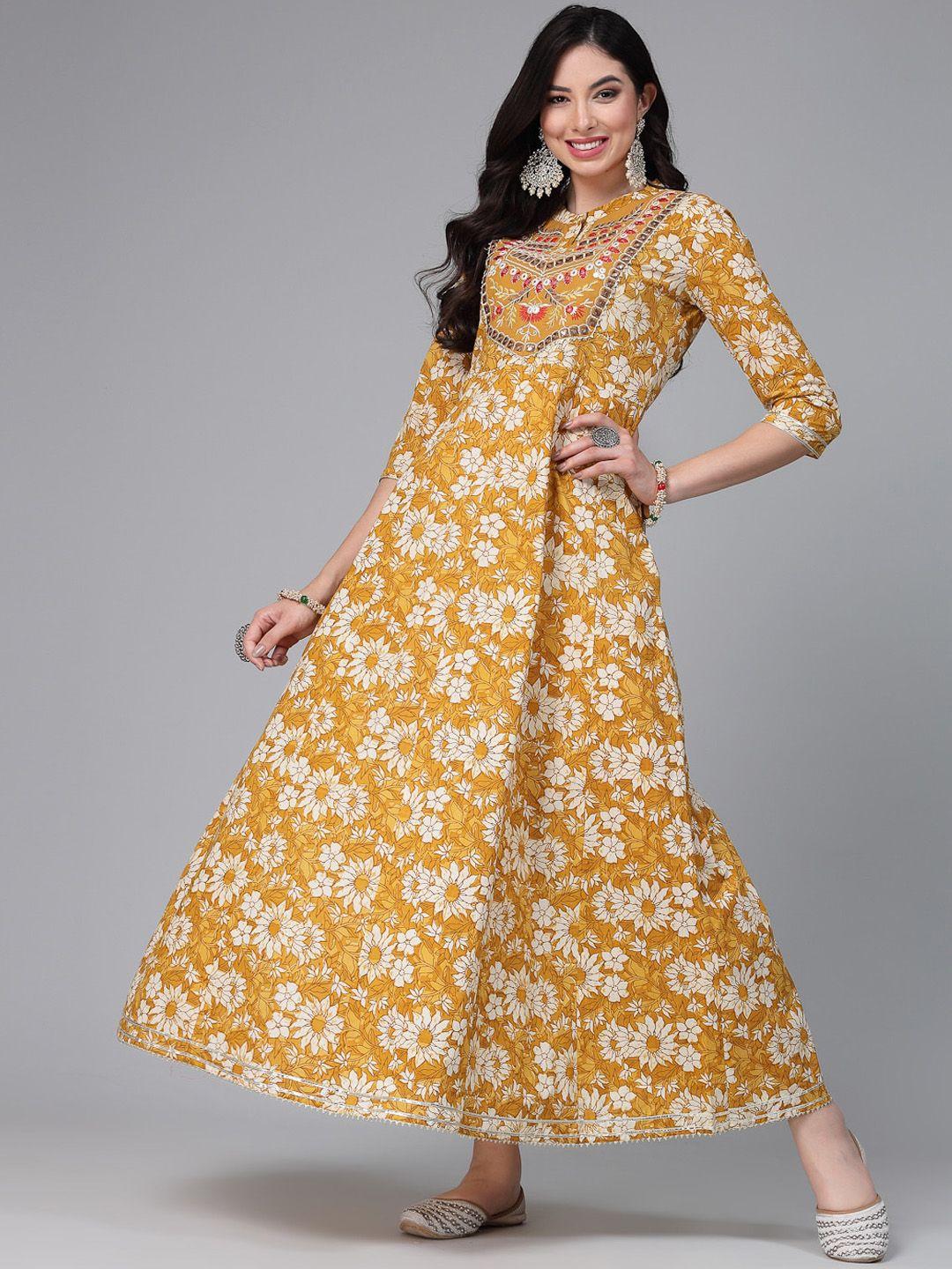 stylum printed pure cotton maxi ethnic dresses