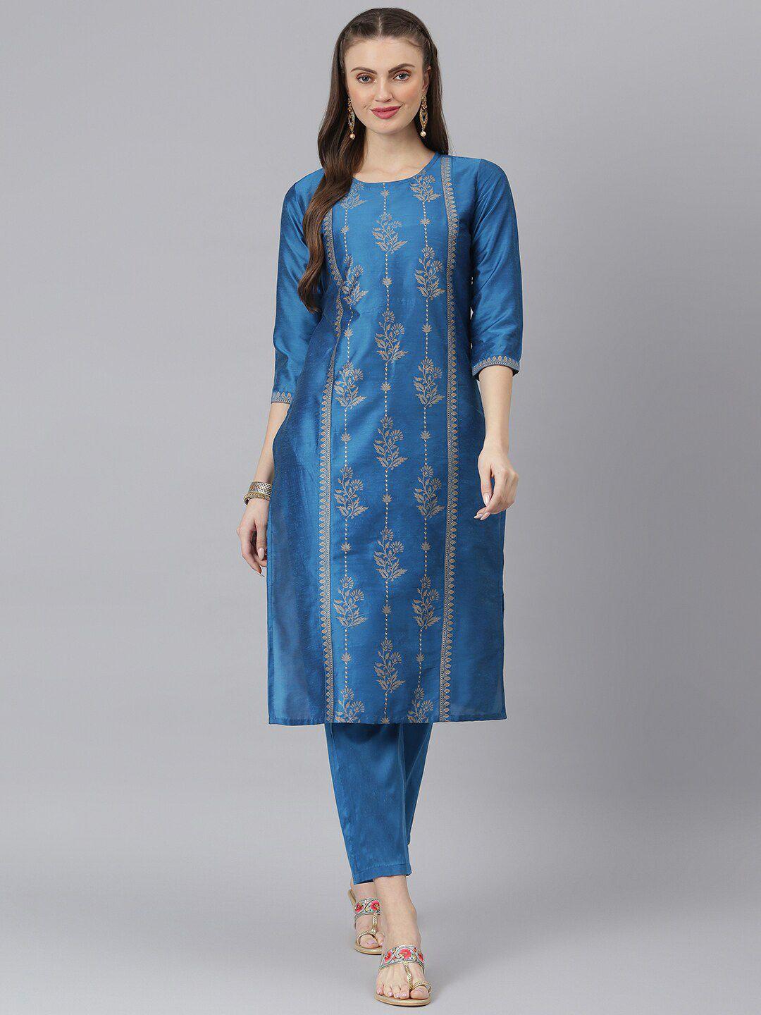 stylum women ethnic motifs printed kurta with trousers