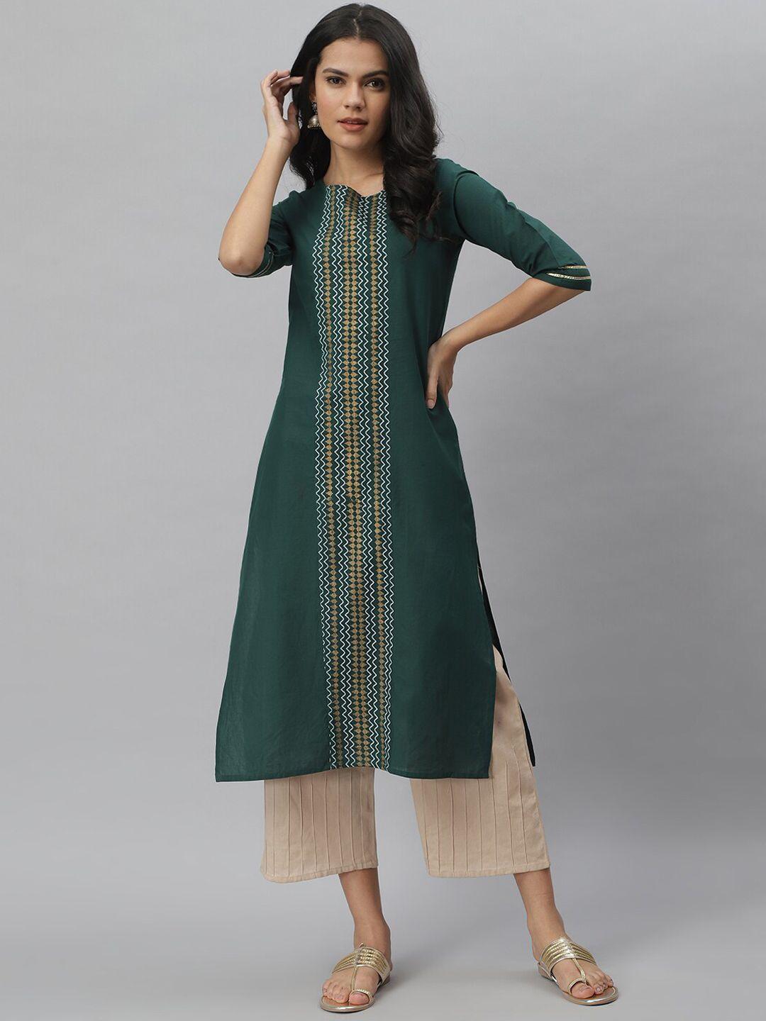 stylum women geometric printed pure cotton kurta