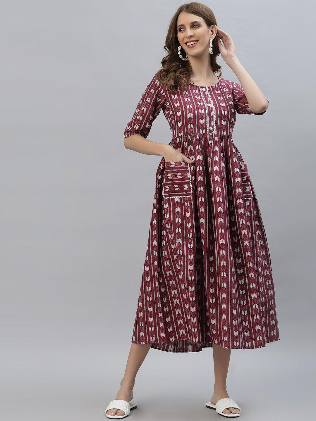 stylum women woven-design ethnic dress