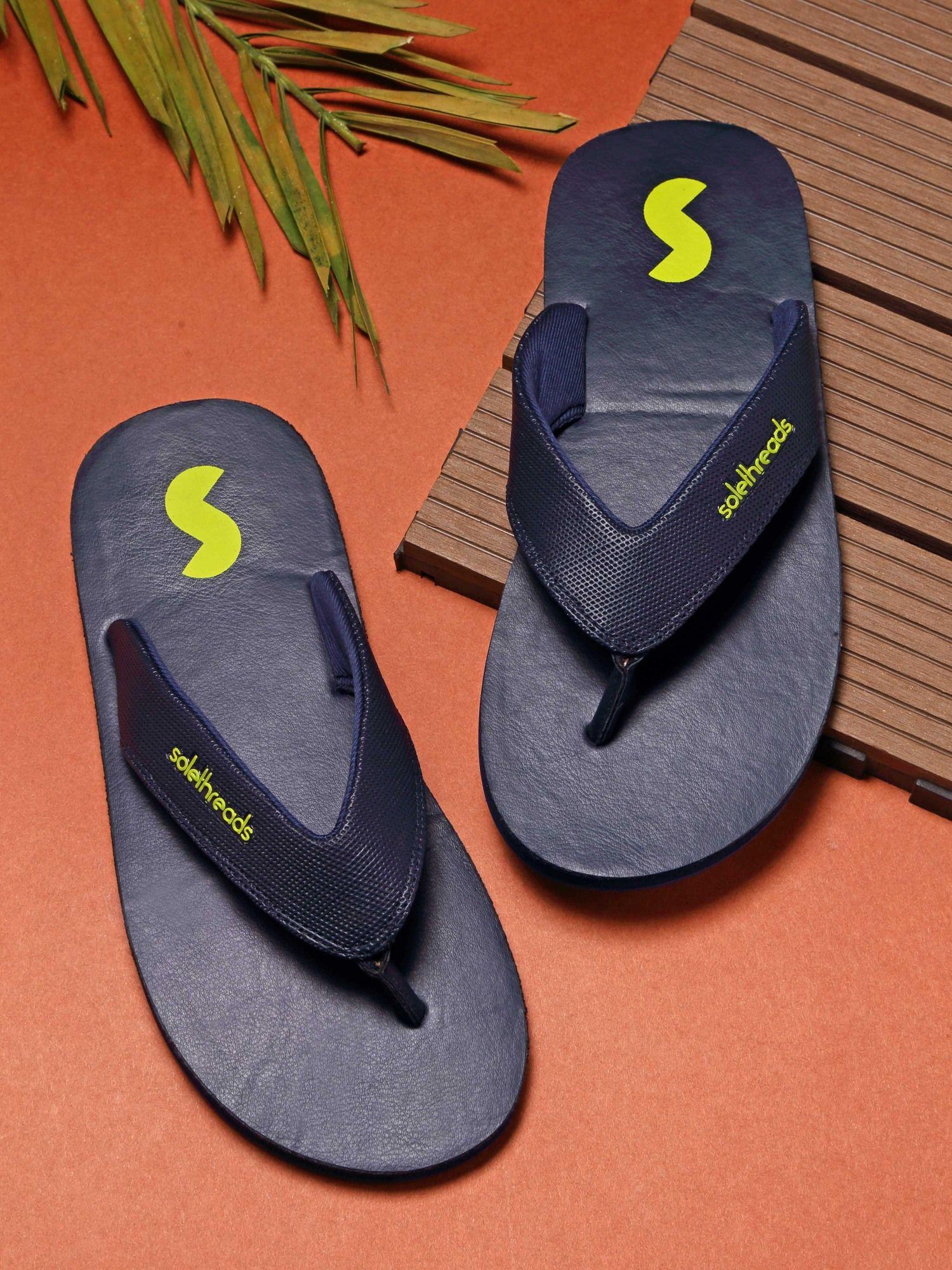 suave navy blue solid men flipflops