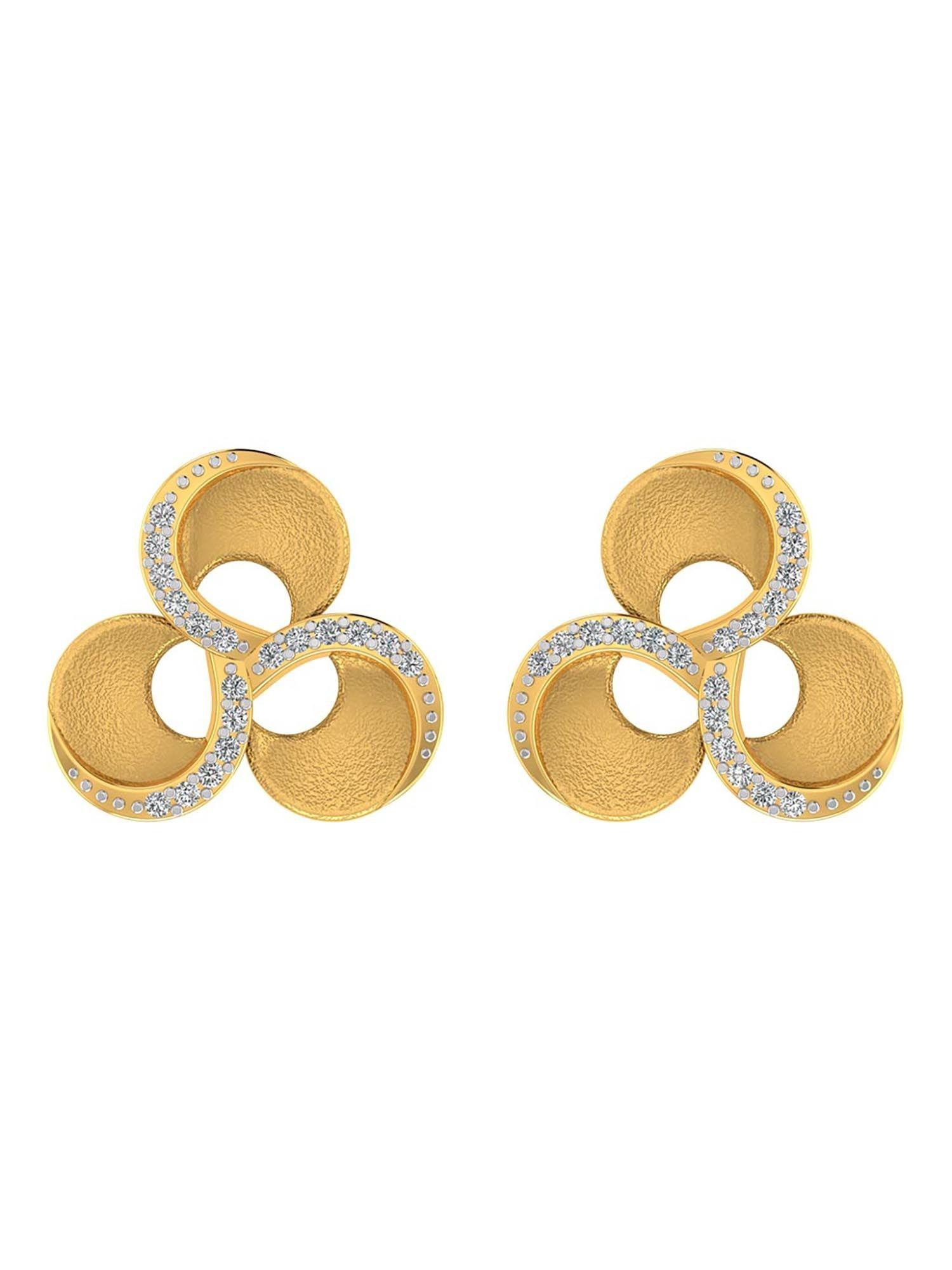 subisha stud gold earrings with gold screw