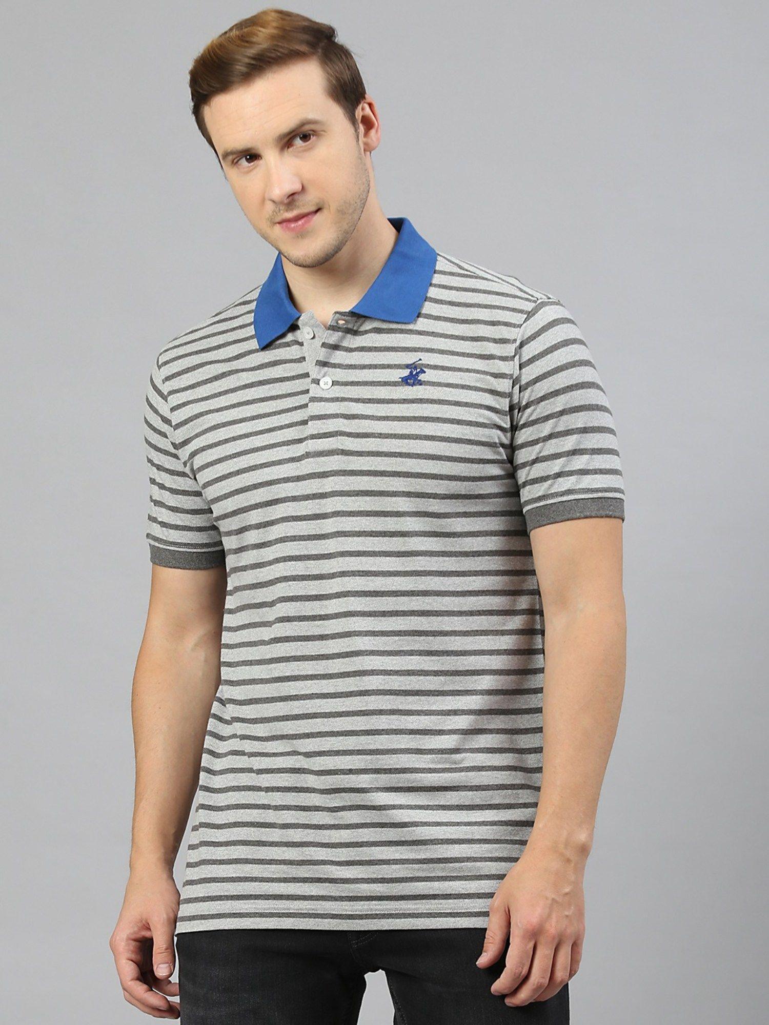 subtle stripes stretch polo