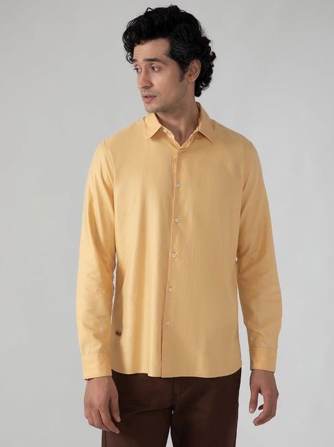 subtract yellow regular fit shirt