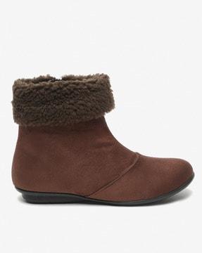 suede ankle-length boots