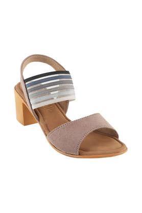 suede buckle womens casual sandals - toffee