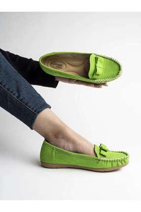 suede slipon women's casual loafers - green
