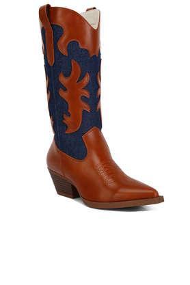 suede zipper women's casual wear boots - blue