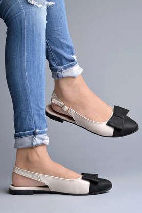 suede buckle girls casual flats - black