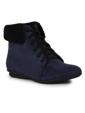 suede lace-up ankle-length boots