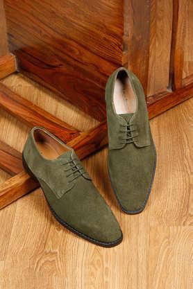 suede lace up men's casual shoes - green