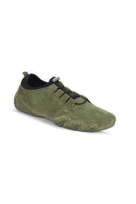 suede lace up men's casual shoes - olive