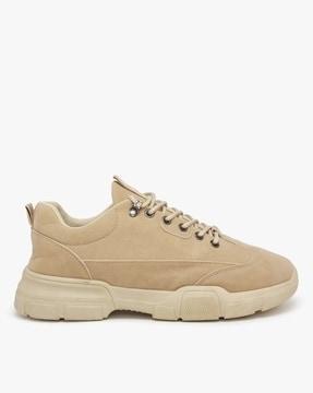 suede lace-up sneakers