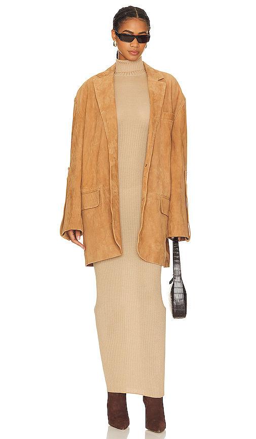 suede oversize blazer