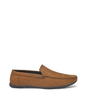 suede round-toe loafers