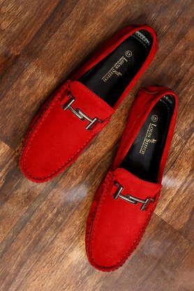 suede slip-on men's casual shoes - red