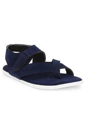 suede slip-on men's casual wear sandals - blue