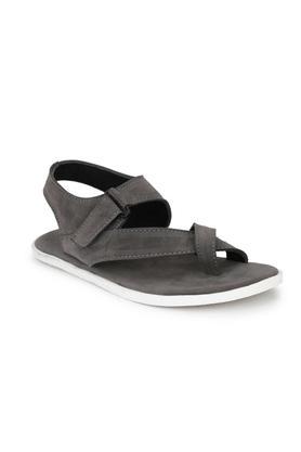 suede slip-on men's casual wear sandals - grey