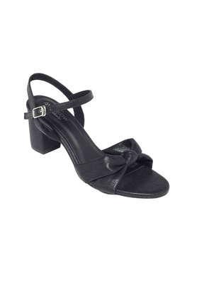 suede slipon women's party wear heels - black