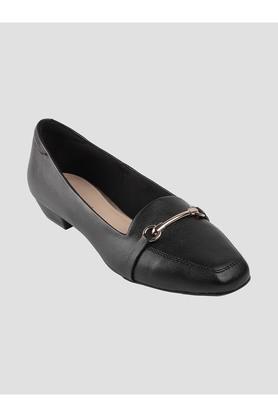 suede slipon womens casual wear loafers - black