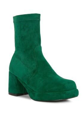 suede zipper women casual wear boots - green
