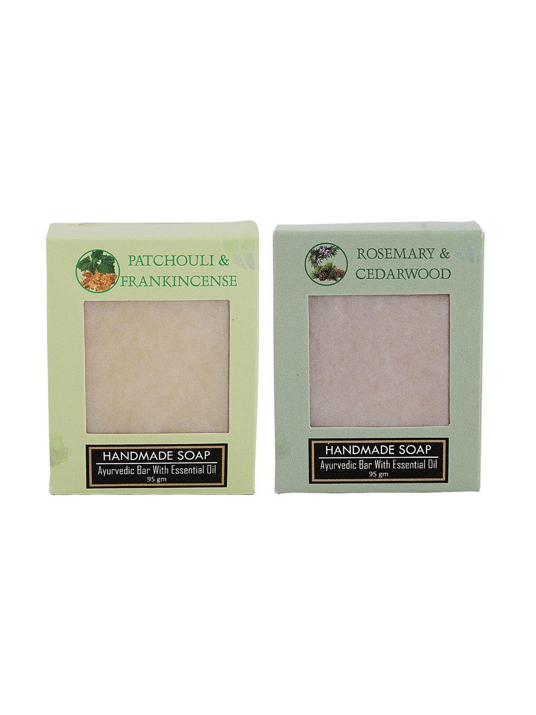 sugandhim set of rosemary & cedarwood + patchouli & frankincense ayurvedic soap- 95 g each