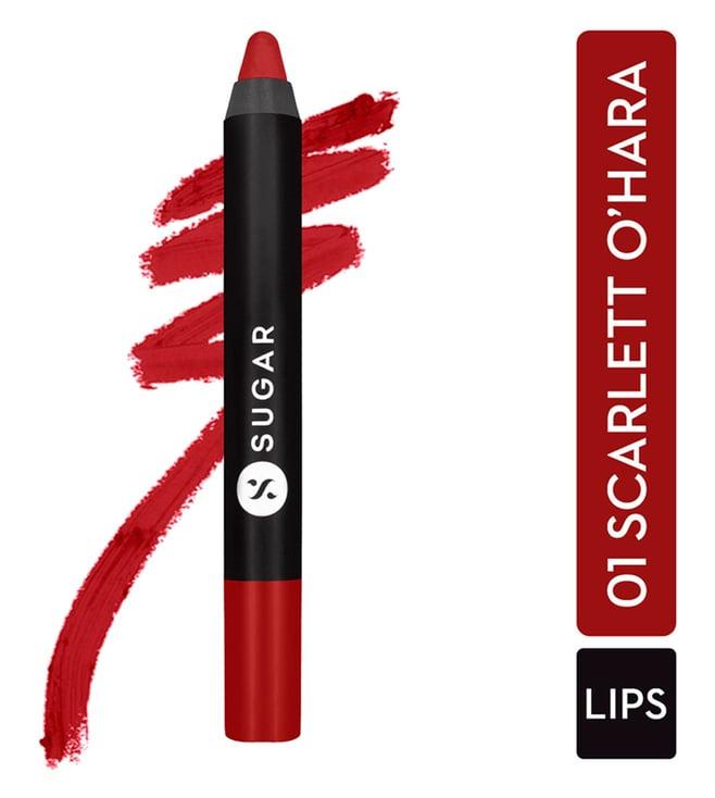 sugar cosmetics matte as hell crayon lipstick 01 scarlett o'hara - 2.5 gm