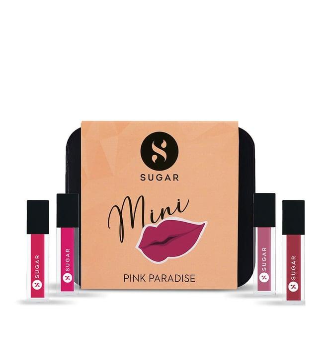 sugar cosmetics pink paradise mini lipstick set of 4