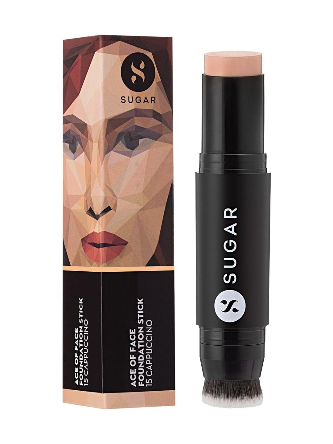 sugar ace of face foundation stick - 15 cappuccino - light, cool undertone - 12g