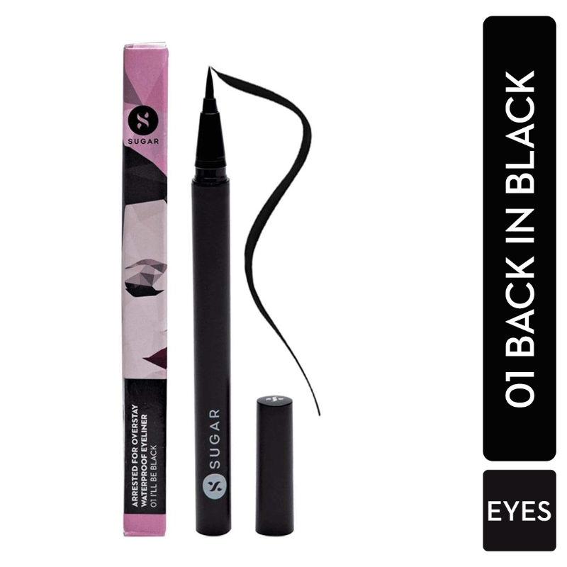 sugar arrested for overstay waterproof eyeliner - 01 i'll be black (black)