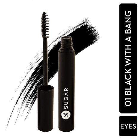 sugar cosmetics lash mob limitless mascara - 01 black with a bang (black) eye lash protection, black, highly pigmented.