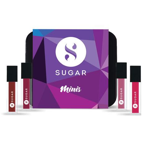 sugar cosmetics smudge me not liquid mini lipstick set - new nude set