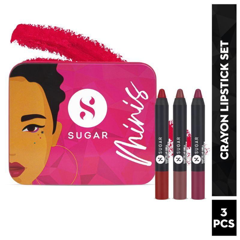 sugar matte as hell crayon lipstick set of 3 - luxe vibes