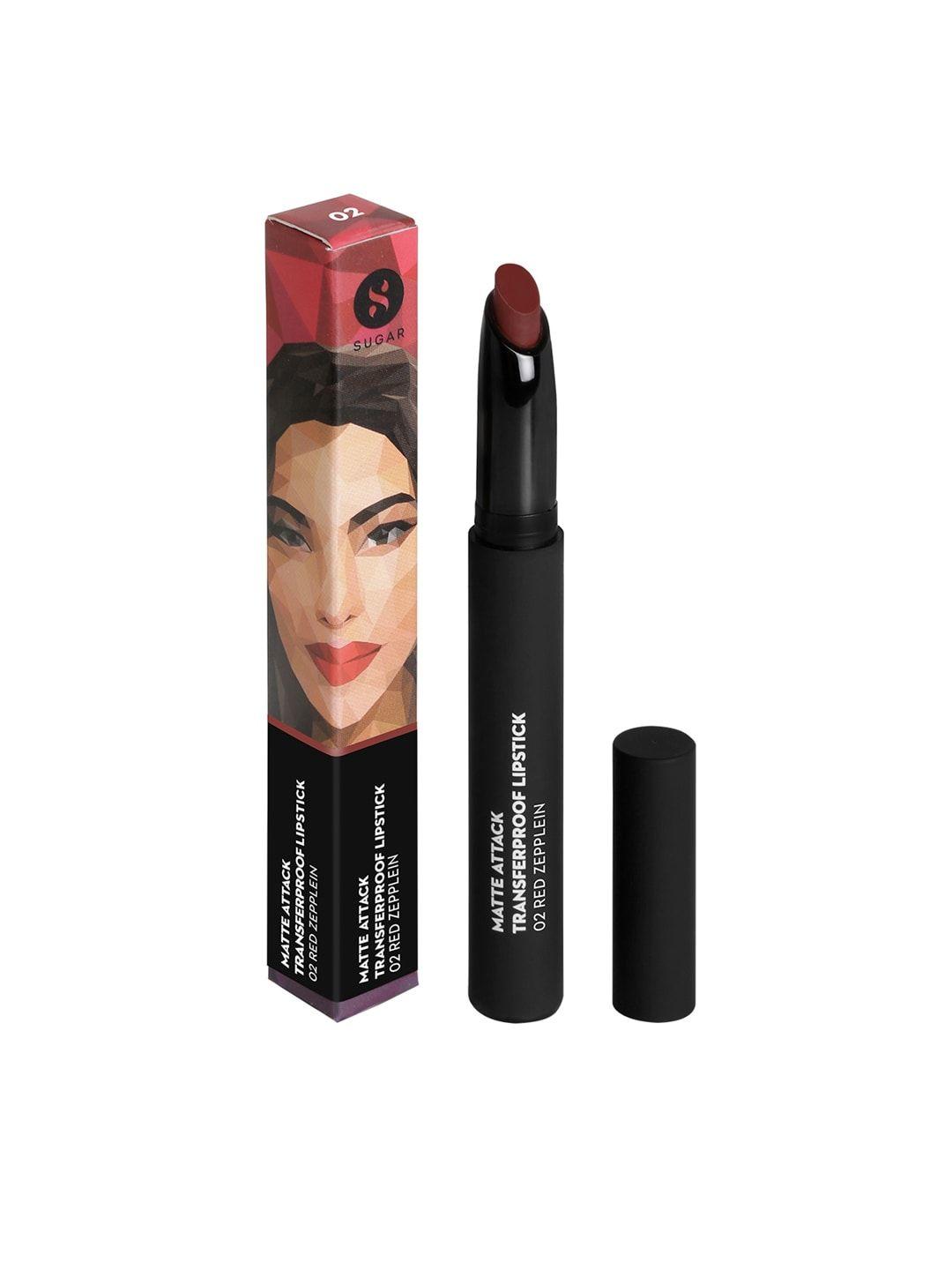 sugar matte attack transfer proof lipstick with avocado oil 2 g - red zeppelin 02