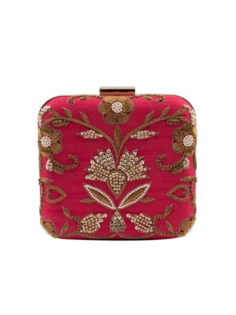 sugarcrush red luxury embroidered small clutch