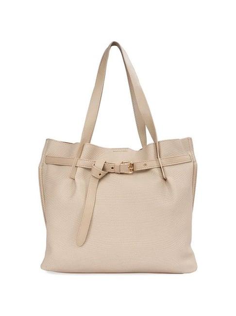 sugarush ancy beige pu solid tote handbag