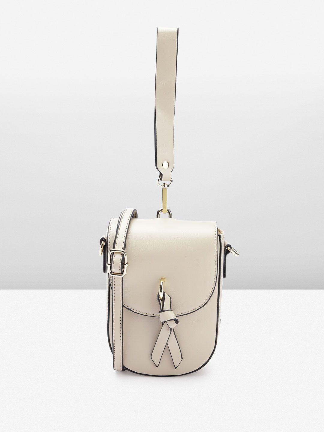 sugarush pu structured sling bag with bow detail