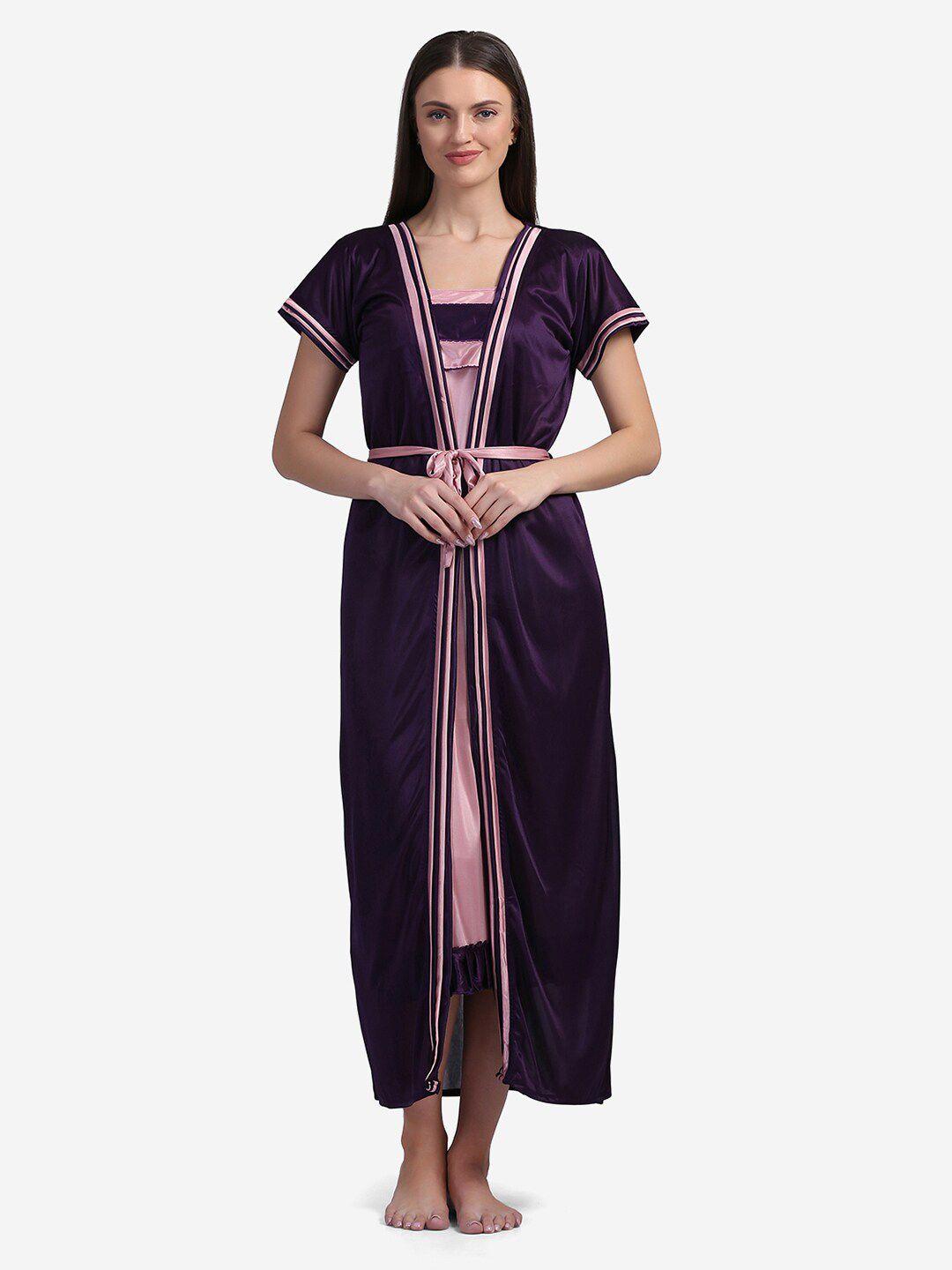 sugathari pink maxi nightdress with robe
