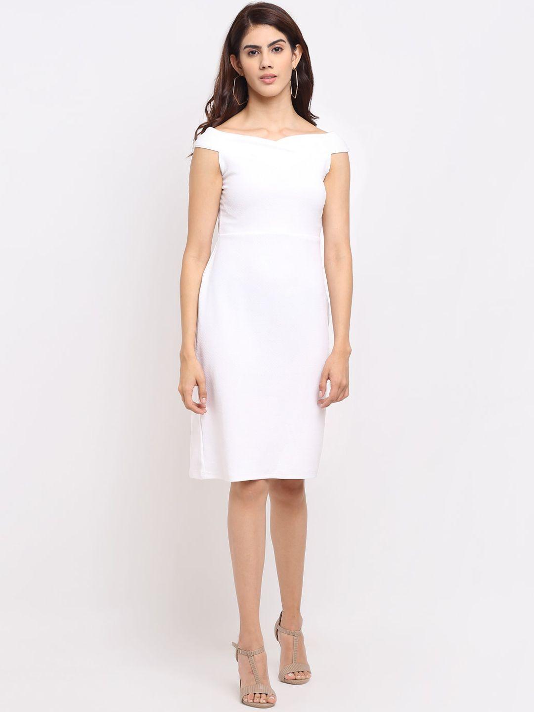 sugathari white off-shoulder bodycon dress