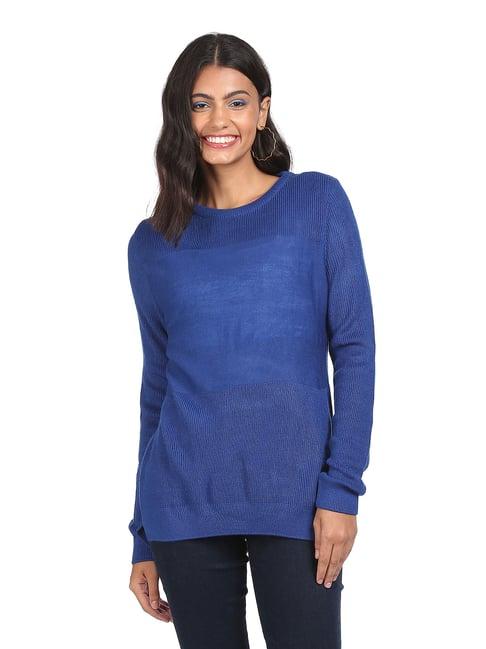 sugr blue regular fit sweater