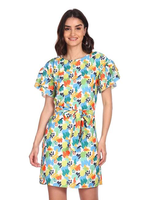 sugr multicolored printed shift dress