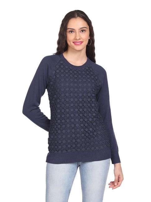 sugr navy lace work sweater