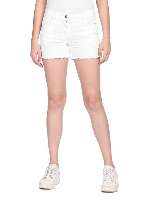 sugr white regular fit shorts