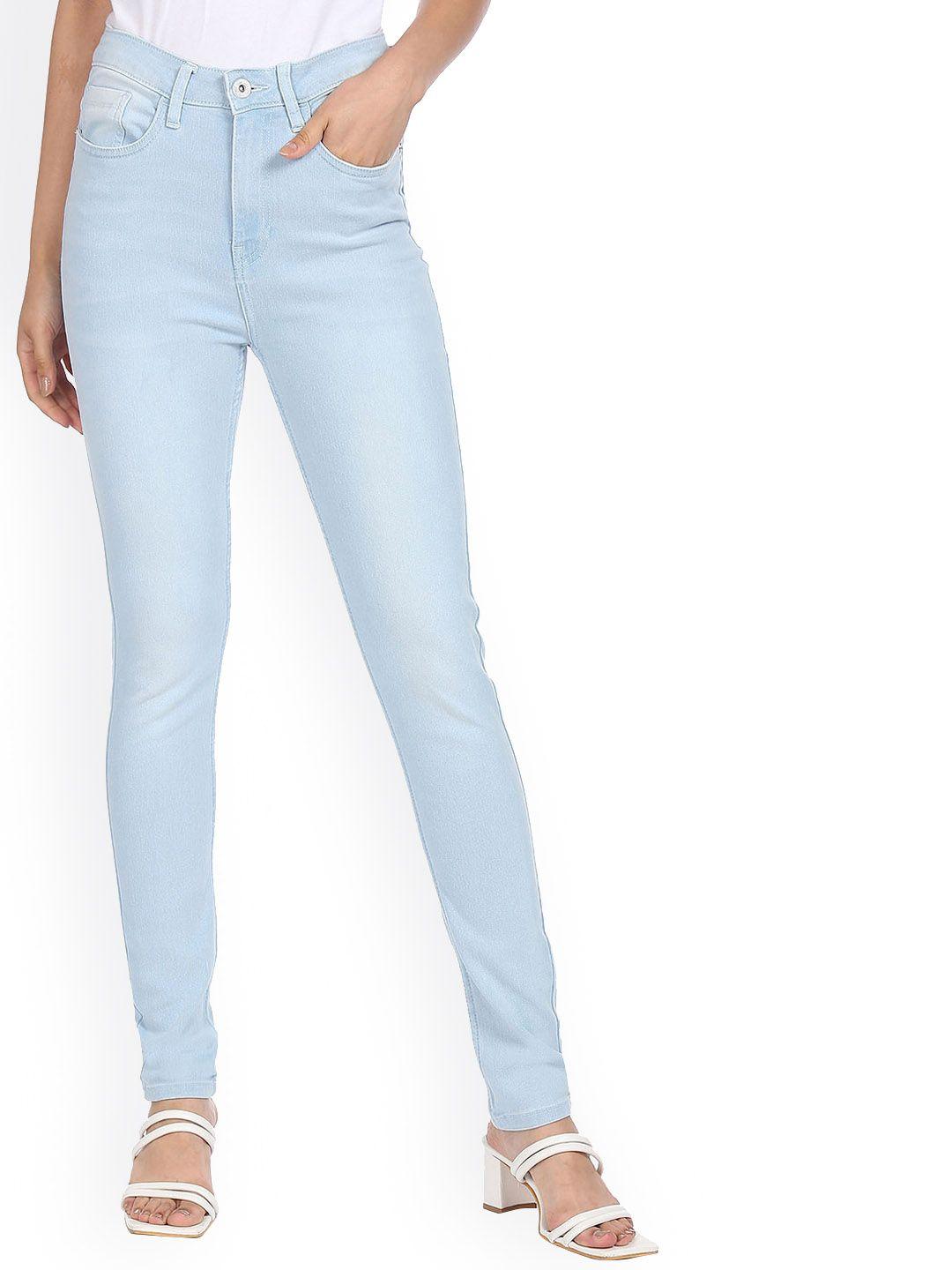 sugr women blue mid rise rinsed jeans